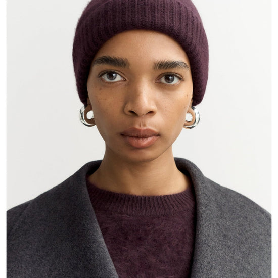 Young Ideas/Henmores - Cashmere Chunky Beanie - Midnight Plum - OS