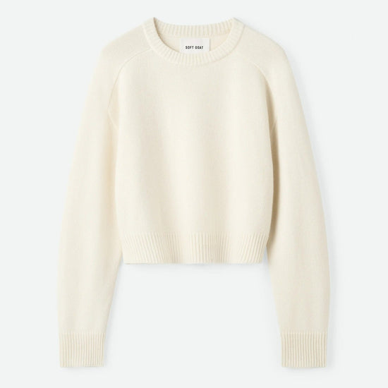 Young Ideas & Henmores -Cashmere Crew Neck Top -Feather White -XS