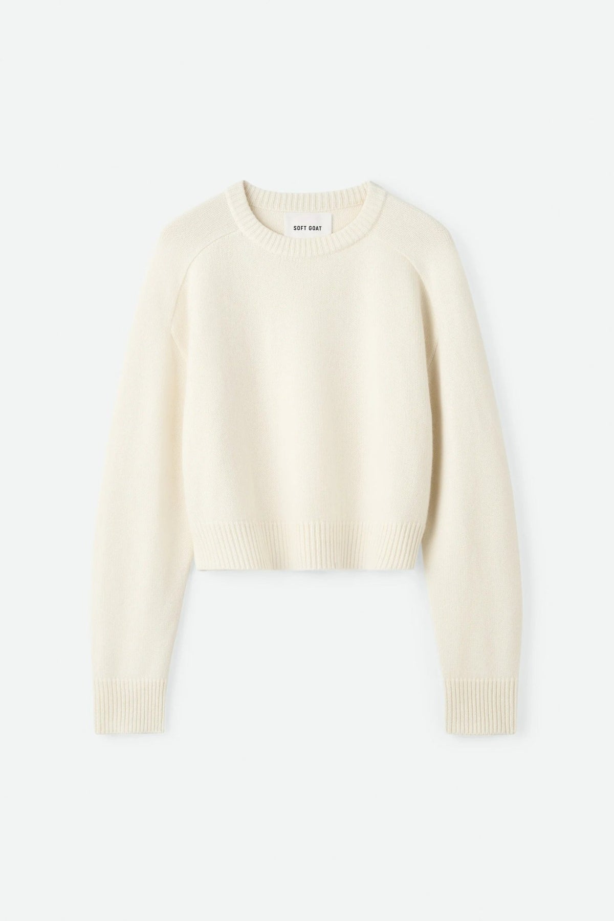 Young Ideas & Henmores -Cashmere Crew Neck Top -Feather White -XS