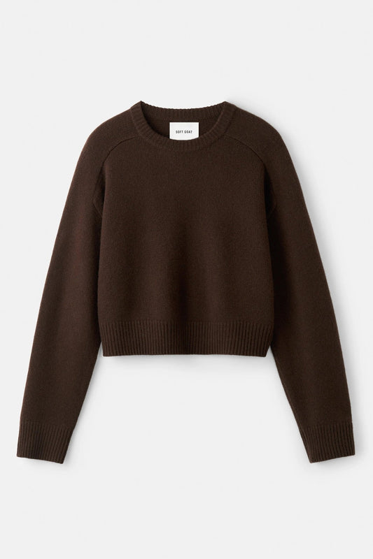 Young Ideas & Henmores -Cashmere Crew Neck Top -Mocha -XS