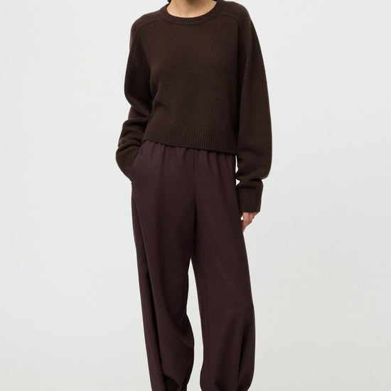 Young Ideas & Henmores -Cashmere Crew Neck Top -Mocha -XS