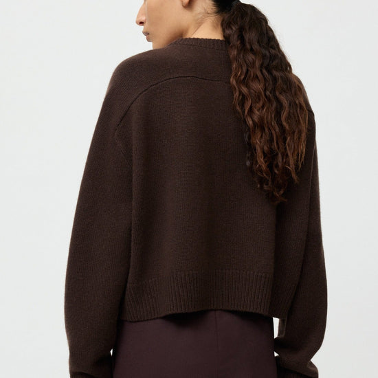 Young Ideas & Henmores -Cashmere Crew Neck Top -Mocha -XS