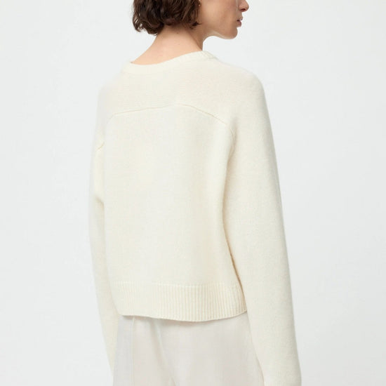 Young Ideas & Henmores -Cashmere Crew Neck Top -Feather White -XS