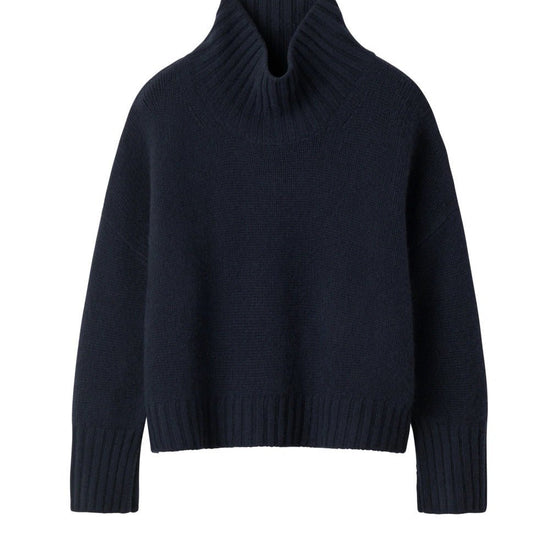Young Ideas & Henmores -Cashmere Girlfriend Turtleneck -Navy -XS