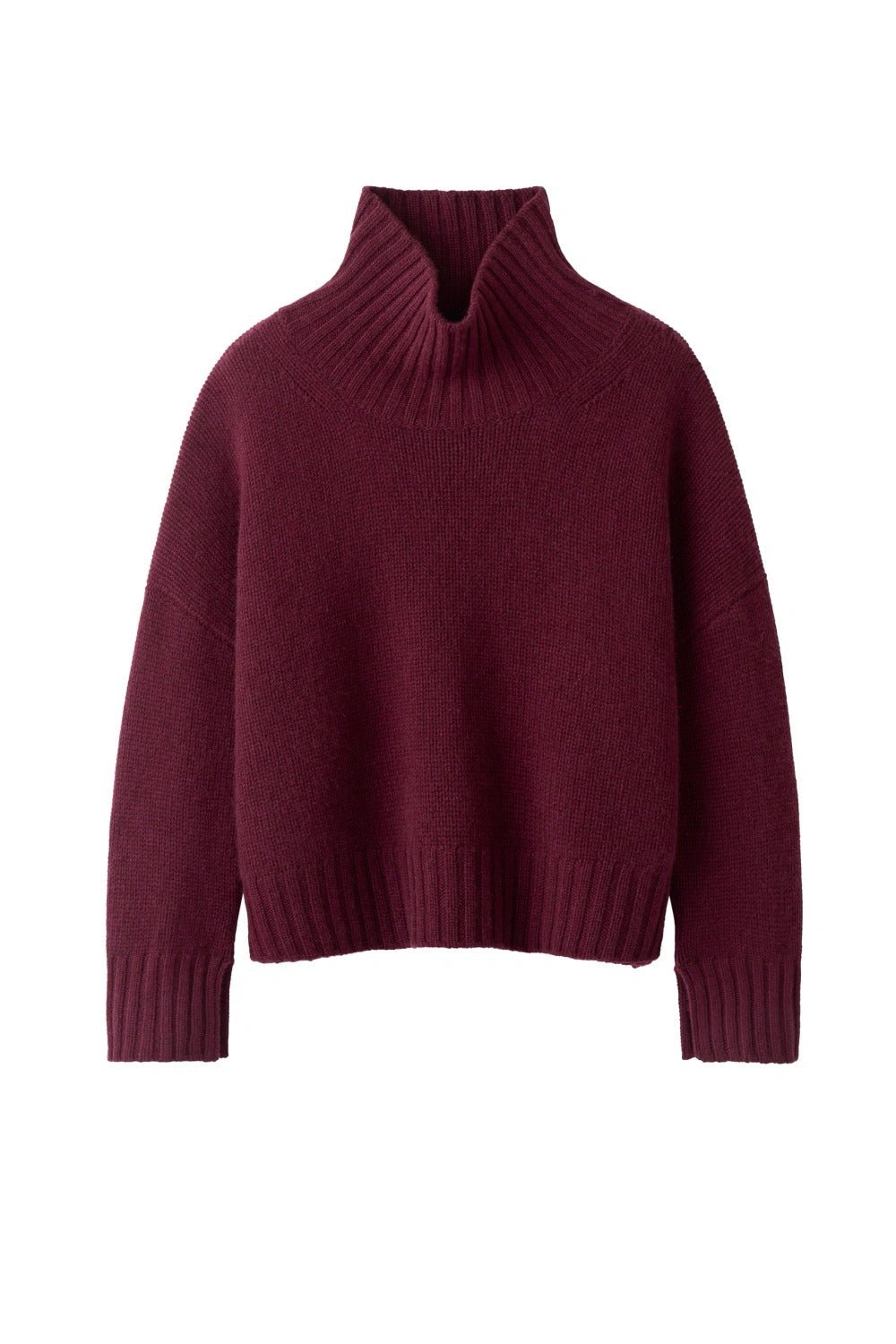 Young Ideas & Henmores -Cashmere Girlfriend Turtleneck -Bordeaux -XS