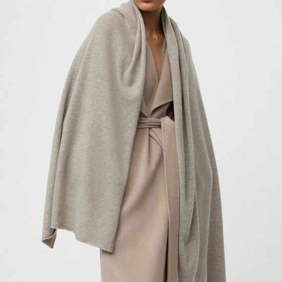 Young Ideas & Henmores -Cashmere Knitted Scarf -Grey/Beige -OS
