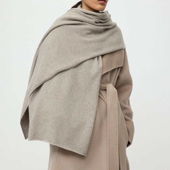 Young Ideas & Henmores -Cashmere Knitted Scarf -Grey/Beige -OS