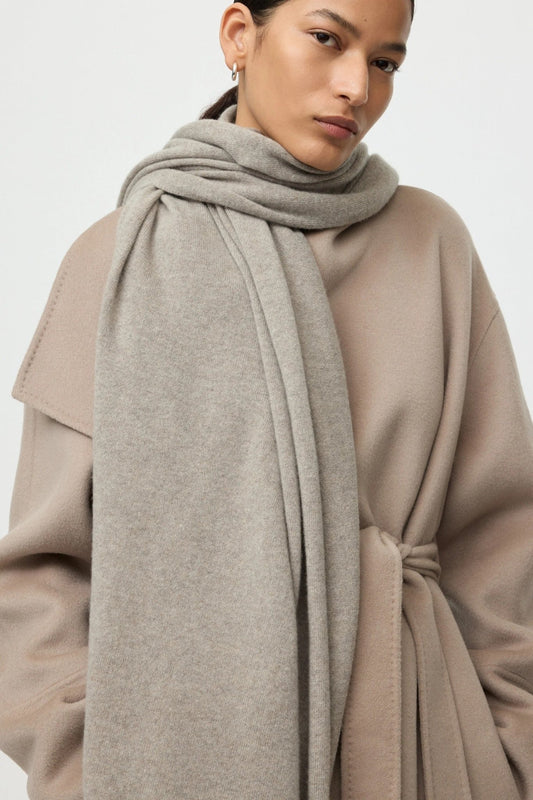 Young Ideas & Henmores -Cashmere Knitted Scarf -Grey/Beige -OS