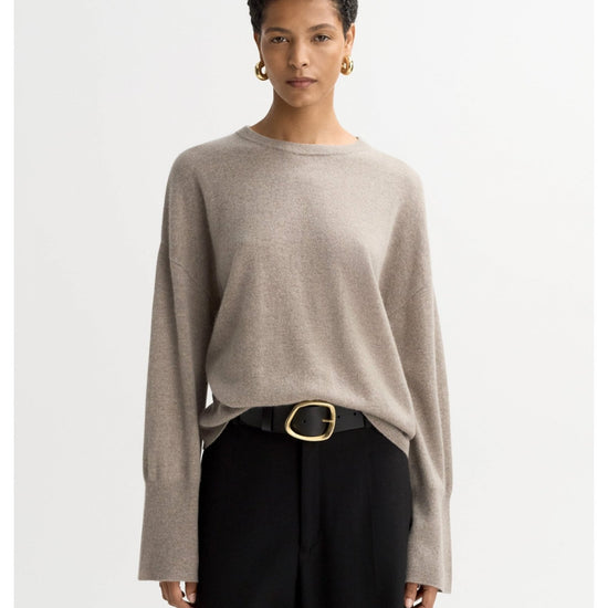 Young Ideas/Henmores - Cashmere Regular Fit Crew Neck Jumper - Greige - S