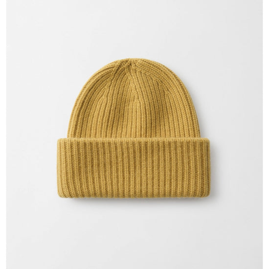 Young Ideas/Henmores - Cashmere Ribbed Beanie - Light Honey - OS