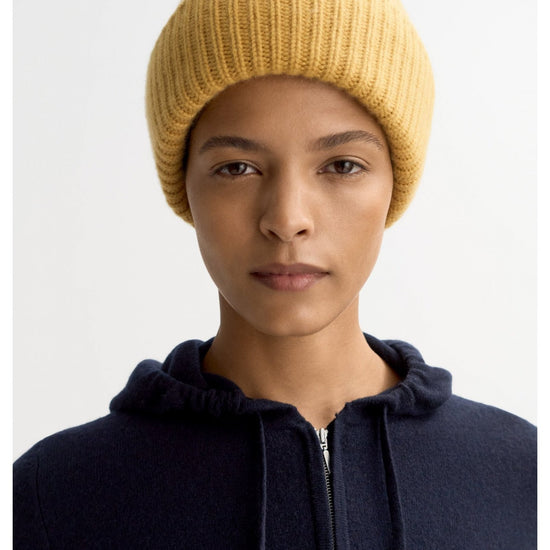 Young Ideas/Henmores - Cashmere Ribbed Beanie - Light Honey - OS