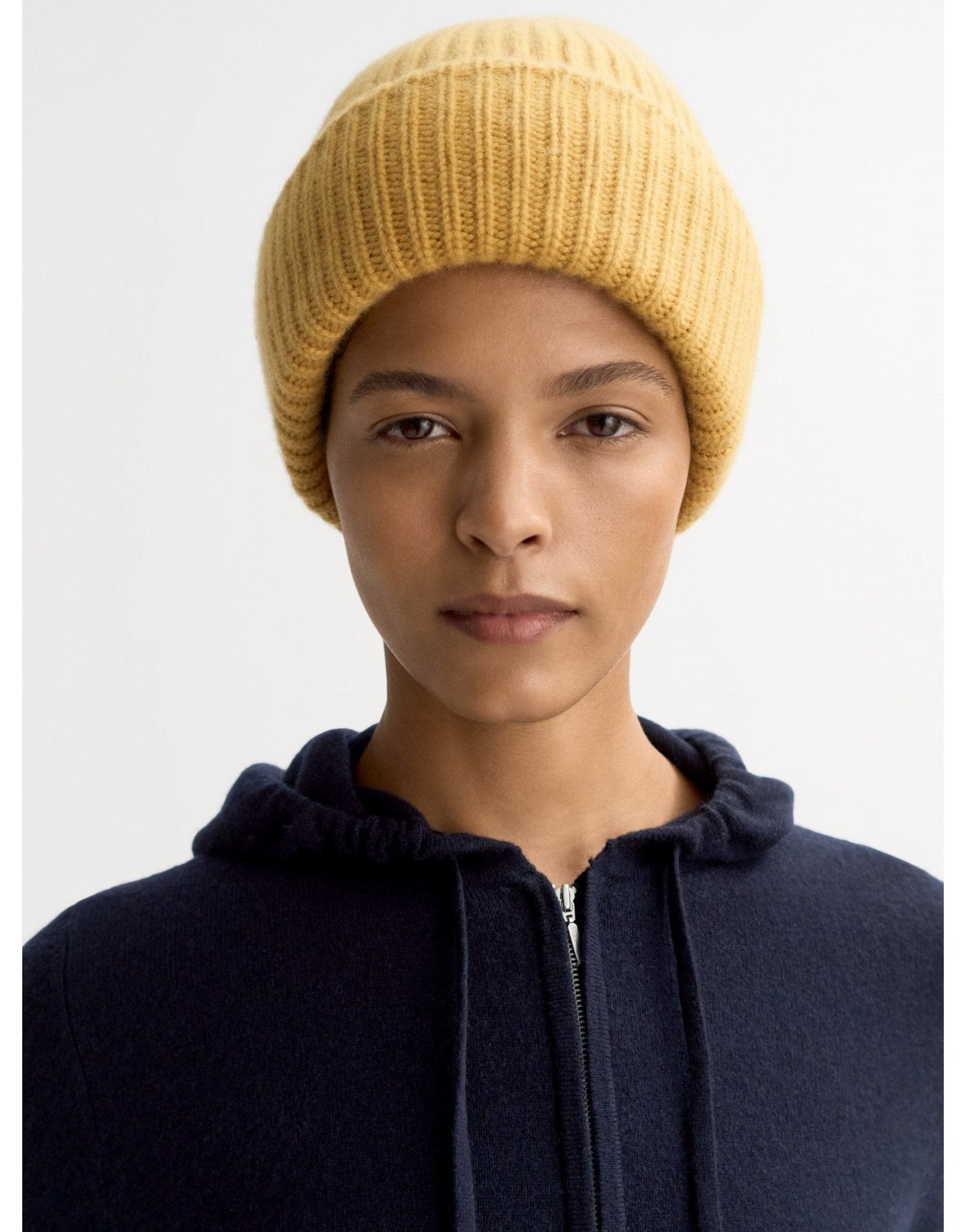 Young Ideas/Henmores - Cashmere Ribbed Beanie - Light Honey - OS