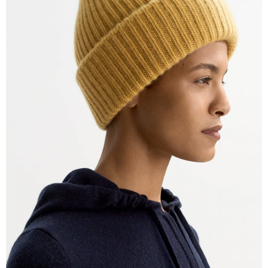 Young Ideas/Henmores - Cashmere Ribbed Beanie - Light Honey - OS