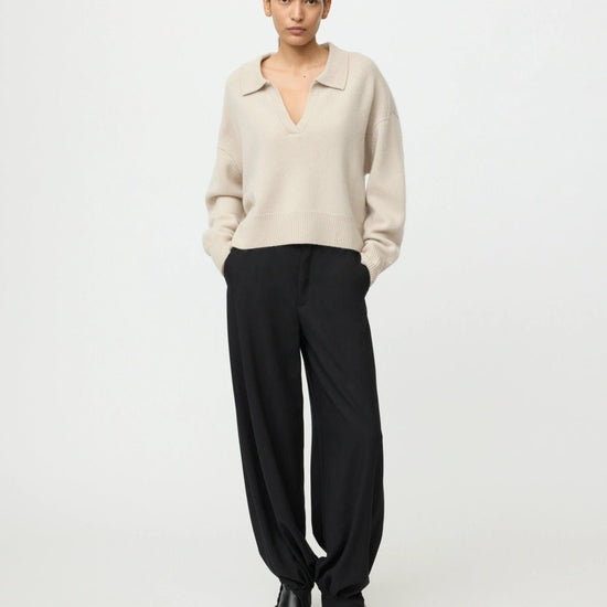 Young Ideas & Henmores -Relaxed Fit Polo Shirt -Chalk -XS