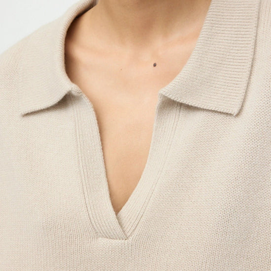 Young Ideas & Henmores -Relaxed Fit Polo Shirt -Chalk -XS