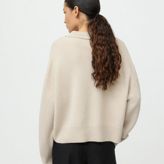 Young Ideas & Henmores -Relaxed Fit Polo Shirt -Chalk -XS