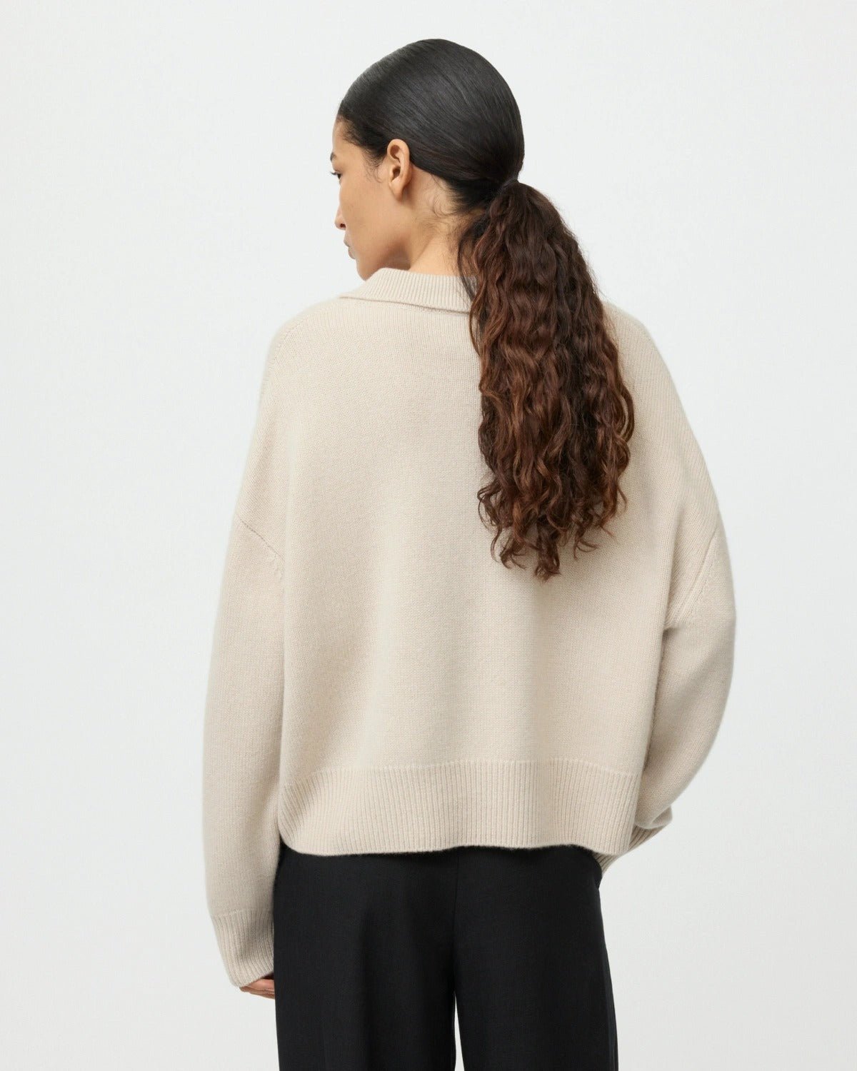 Young Ideas & Henmores -Relaxed Fit Polo Shirt -Chalk -XS