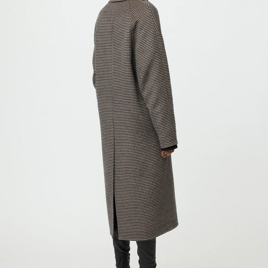 Young Ideas & Henmores -Wool Cashmere Oversized Houndstooth Coat -Black/Beige -XS
