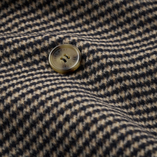 Young Ideas & Henmores -Wool Cashmere Oversized Houndstooth Coat -Black/Beige -XS