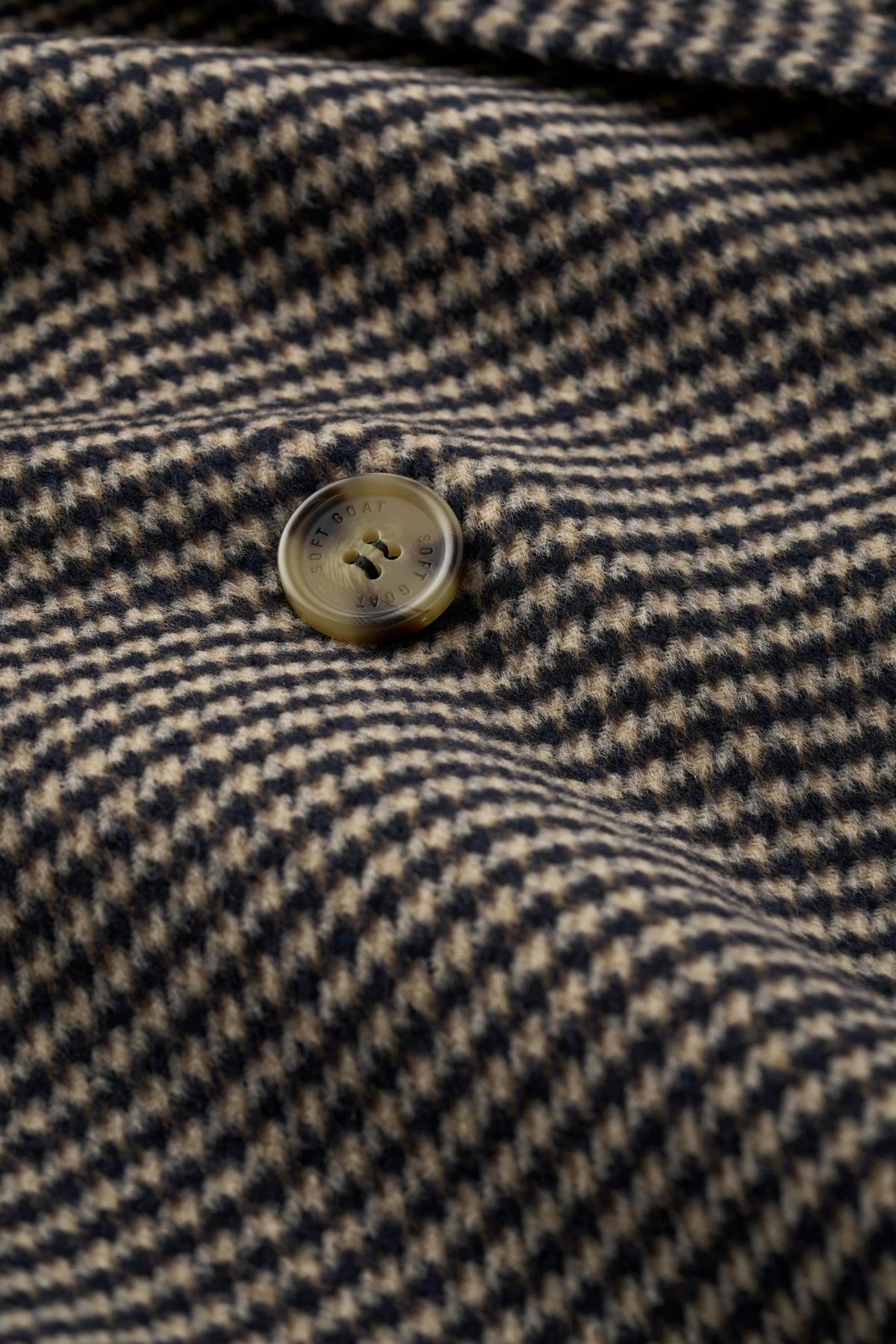Young Ideas & Henmores -Wool Cashmere Oversized Houndstooth Coat -Black/Beige -XS