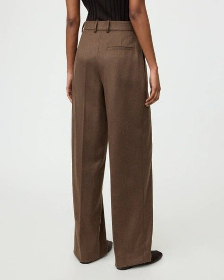 Young Ideas & Henmores -Wool Silk Wide Pleat Trousers -Mocha -8