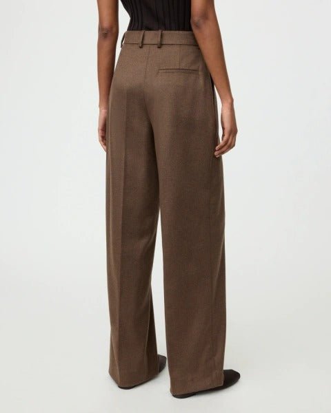 Young Ideas & Henmores -Wool Silk Wide Pleat Trousers -Mocha -8