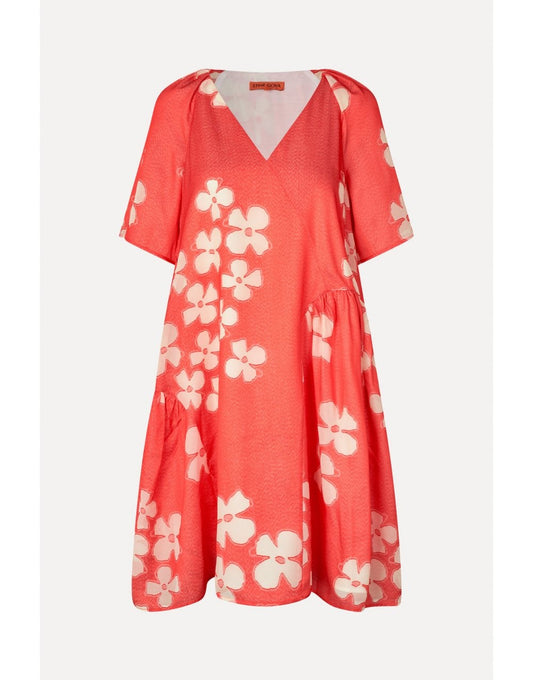 Young Ideas/Henmores - Cali Floral Hip Flex Short Dress - Peach - XS