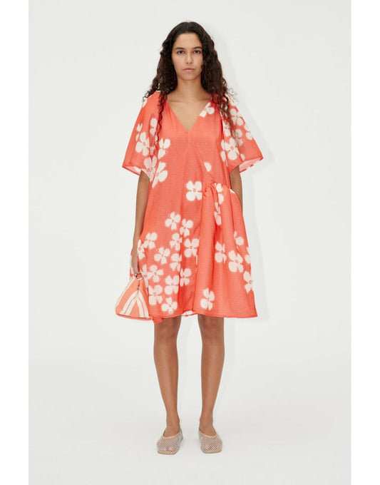 Young Ideas/Henmores - Cali Floral Hip Flex Short Dress - Peach - XS