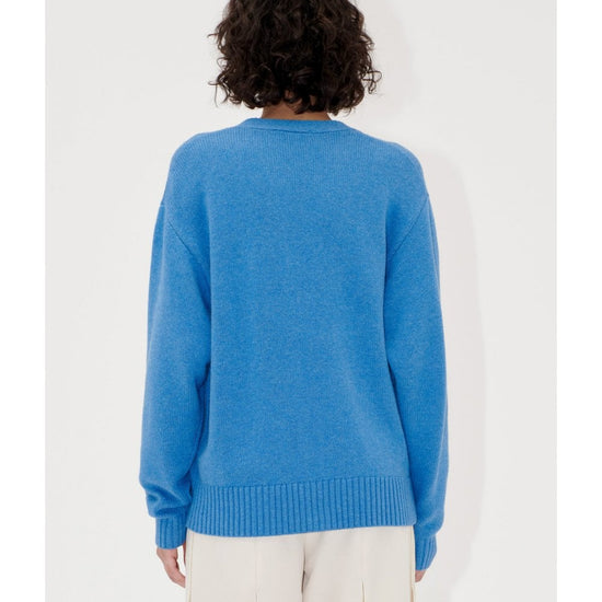 Young Ideas/Henmores - Candle Setting Intarsia Cardigan - Blue - XS