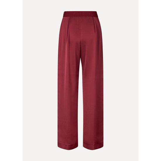 Young Ideas/Henmores - Ciara Elasticated Satin Wide Leg Trousers - Raspberry - XS