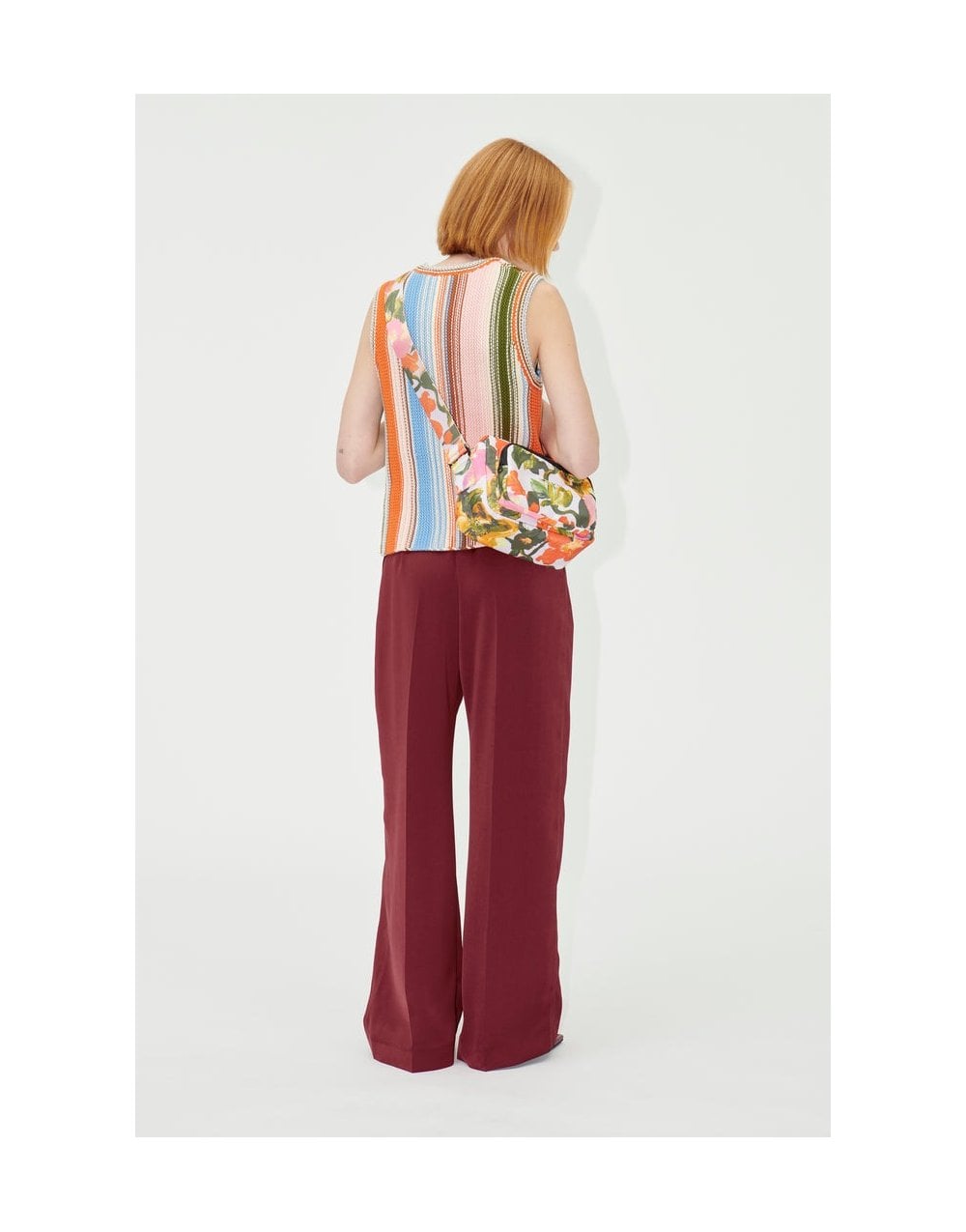 Young Ideas/Henmores - Ciara Elasticated Satin Wide Leg Trousers - Raspberry - XS