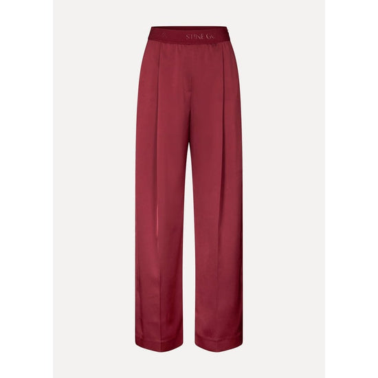 Young Ideas/Henmores - Ciara Elasticated Satin Wide Leg Trousers - Raspberry - XS