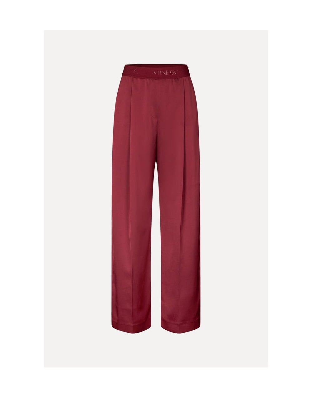 Young Ideas/Henmores - Ciara Elasticated Satin Wide Leg Trousers - Raspberry - XS