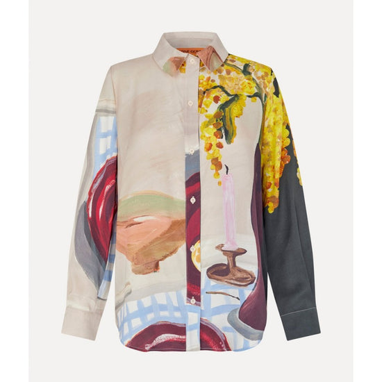 Young Ideas/Henmores - Lemons On A Plate Shirt - Brown Multi - XS