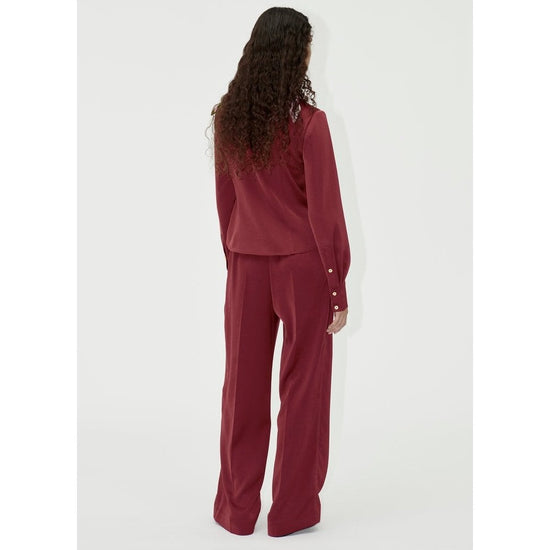 Young Ideas/Henmores - Shane Satin Button Up Shirt - Raspberry - XS