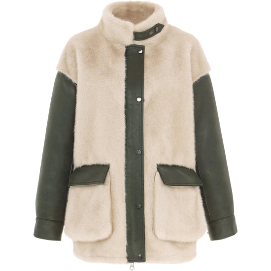 Young Ideas & Henmores -Bomber Jacket -Khaki/Cream -XS