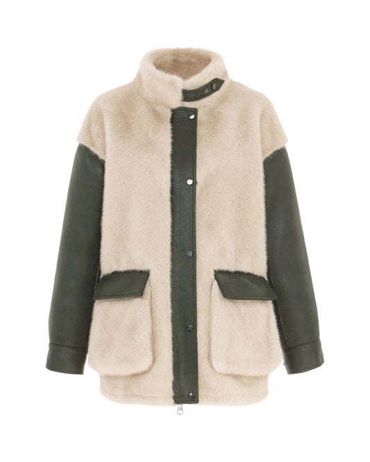 Young Ideas & Henmores -Bomber Jacket -Khaki/Cream -XS