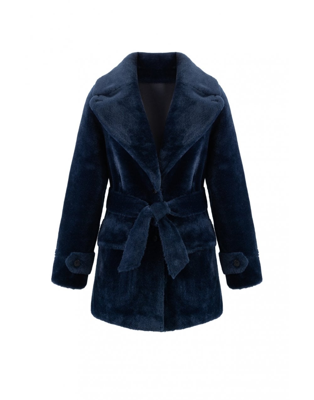 Young Ideas/Henmores - Reversible Belted 3/4 Length Coat - Navy - XS