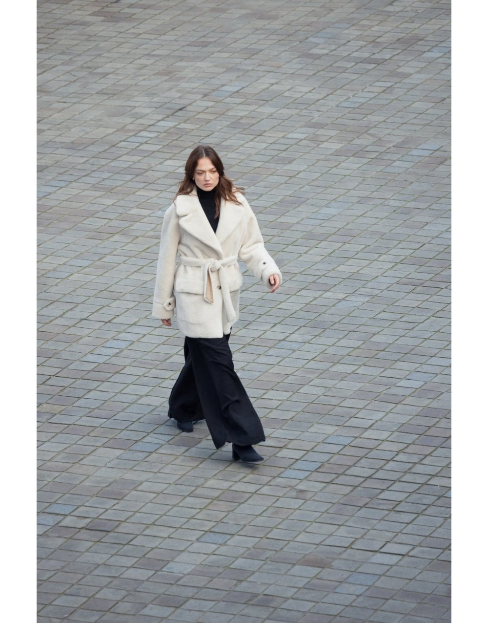 Young Ideas/Henmores - Reversible Belted 3/4 Length Coat - Navy - XS