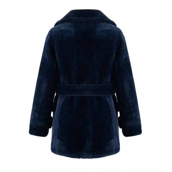 Young Ideas/Henmores - Reversible Belted 3/4 Length Coat - Navy - XS
