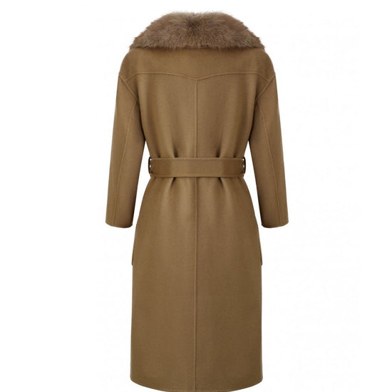 Young Ideas/Henmores - Reversible Fur Collar Coat - caramel - S