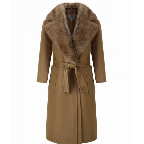 Young Ideas/Henmores - Reversible Fur Collar Coat - caramel - S