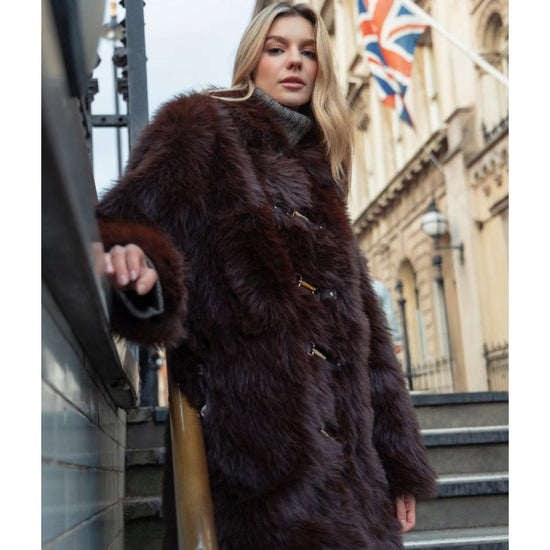 Young Ideas/Henmores - Shaggy Reversible Coat - Chocolate - XS