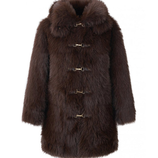 Young Ideas/Henmores - Shaggy Reversible Coat - Chocolate - XS