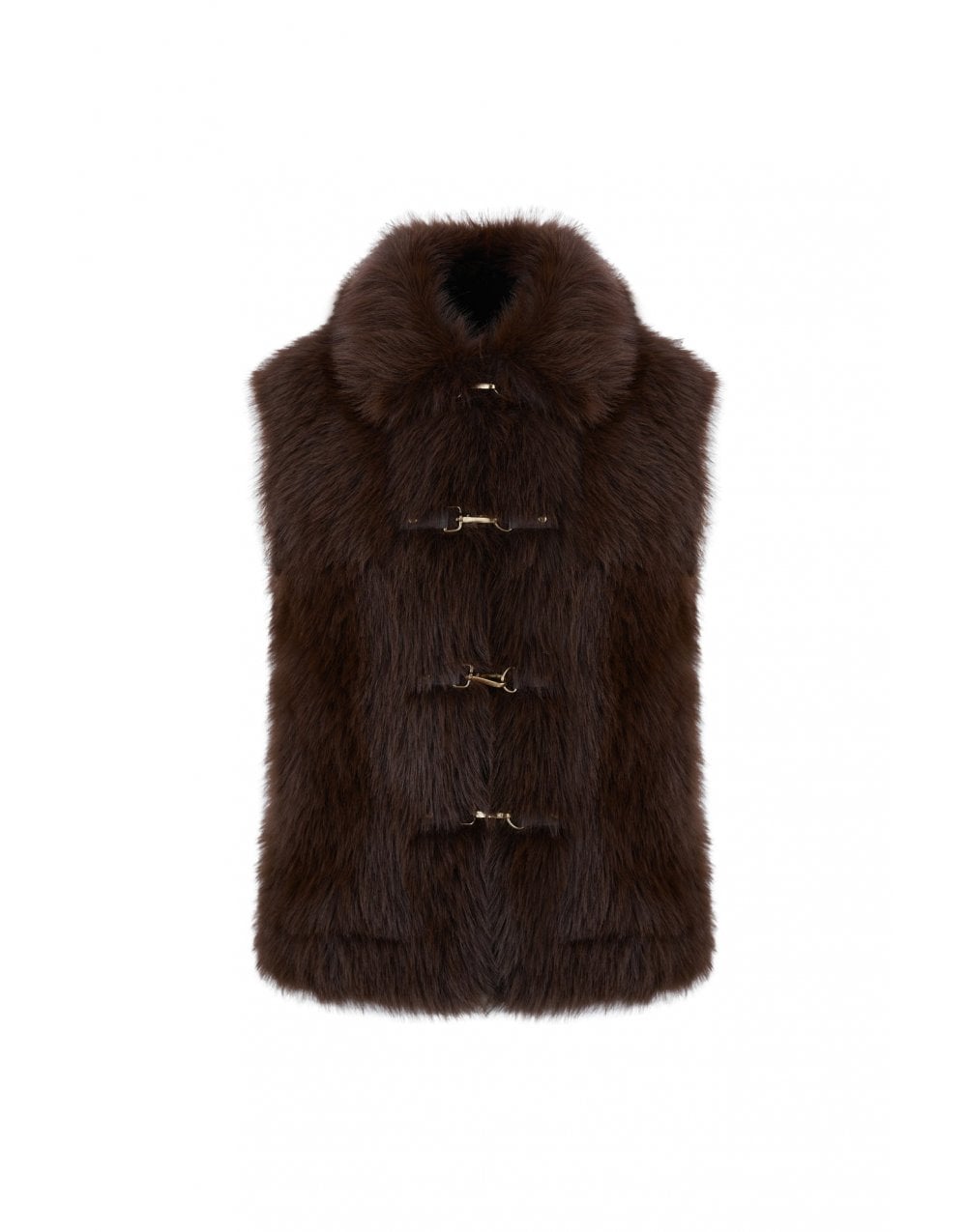 Young Ideas/Henmores - Shaggy Reversible Gilet - Chocolate - XS