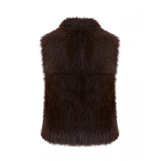 Young Ideas/Henmores - Shaggy Reversible Gilet - Chocolate - XS