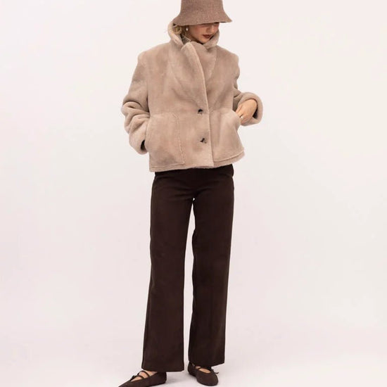 Young Ideas & Henmores -Short Reversible Jacket -Taupe/Cream -XS