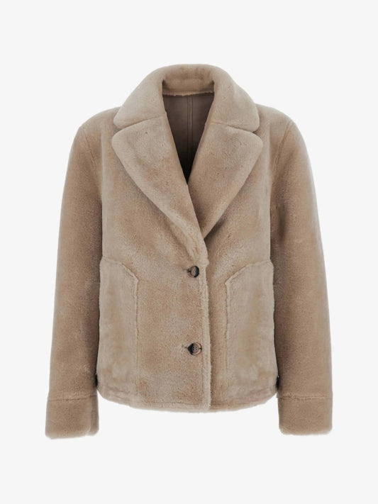 Young Ideas & Henmores -Short Reversible Jacket -Taupe/Cream -XS
