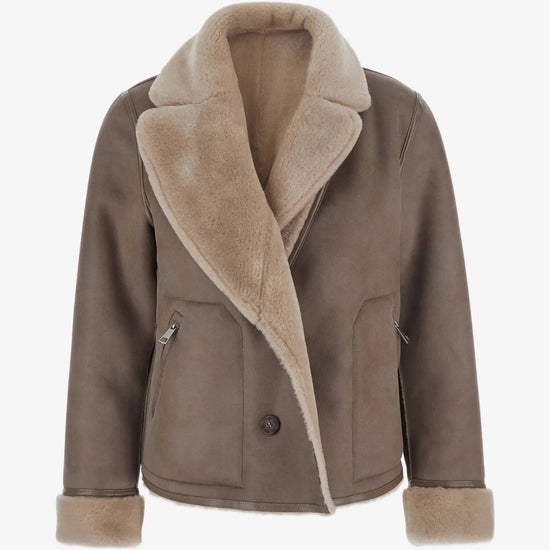 Young Ideas & Henmores -Short Reversible Jacket -Taupe/Cream -XS