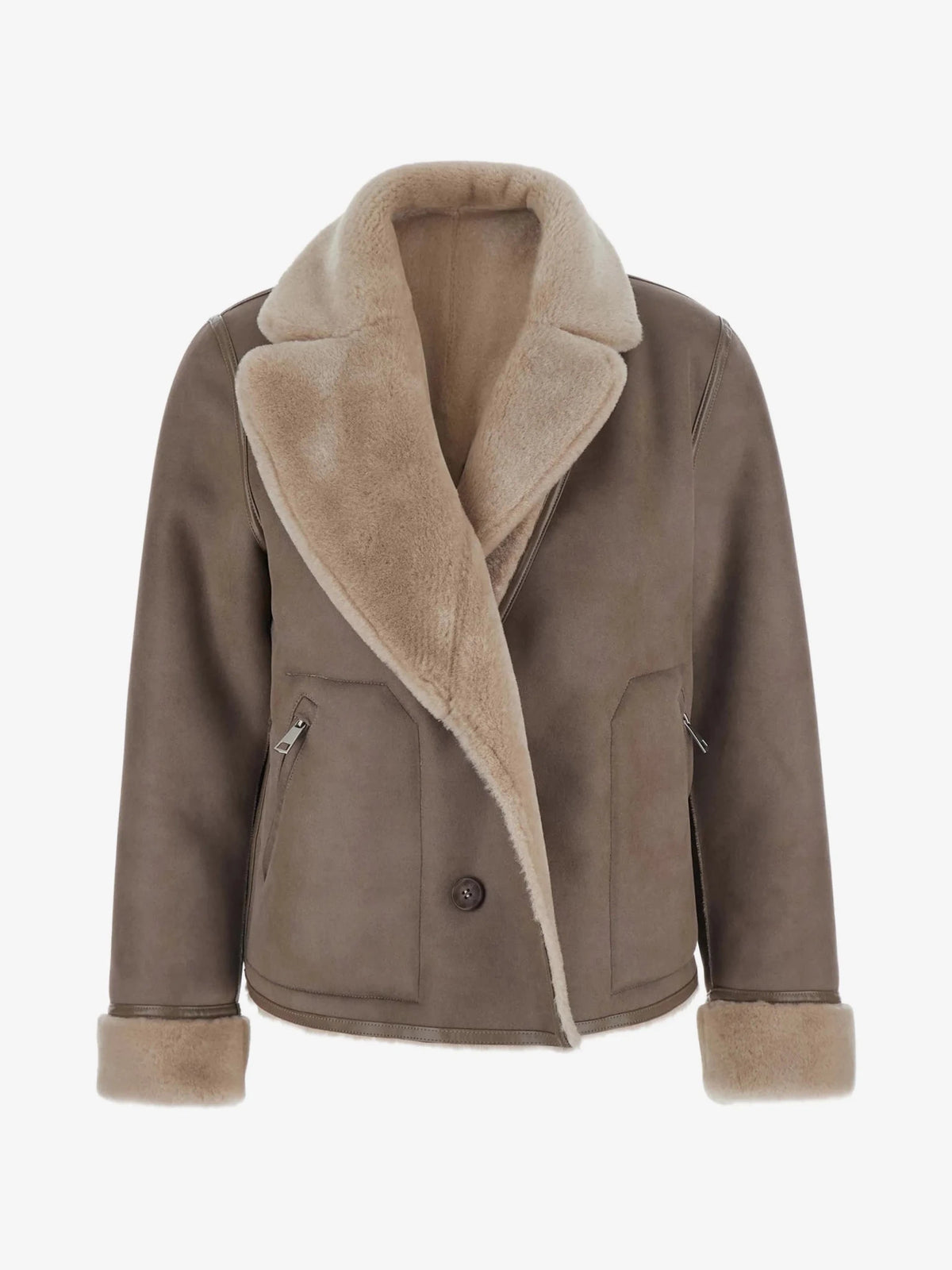Young Ideas & Henmores -Short Reversible Jacket -Taupe/Cream -XS